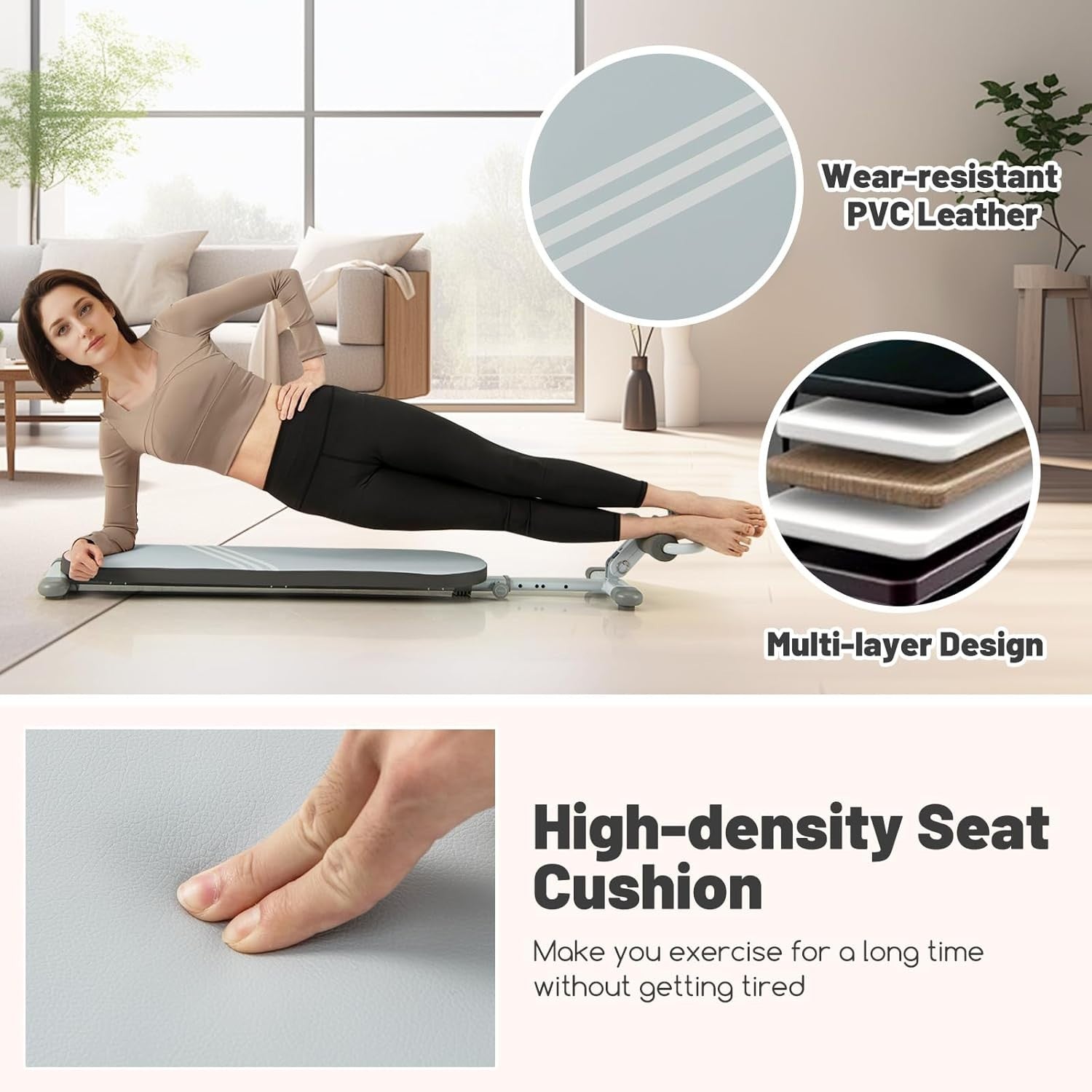 Foldable Sit Up Bench 150kg Adjustable Ab Crunch Home Gym Trainer