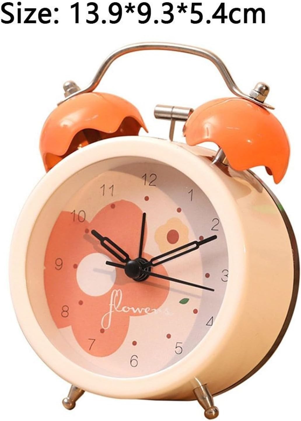 Mini Twin Bell Alarm Clock Loud Heavy Sleepers Silent Non Ticking Retro
