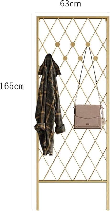 Modern Gold Metal Garment Rack | Corner Coat & Hat Stand for Entryway