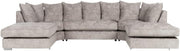 Grey Corner Sofa L or U Shaped Chenille Scatterback with Footstool Option