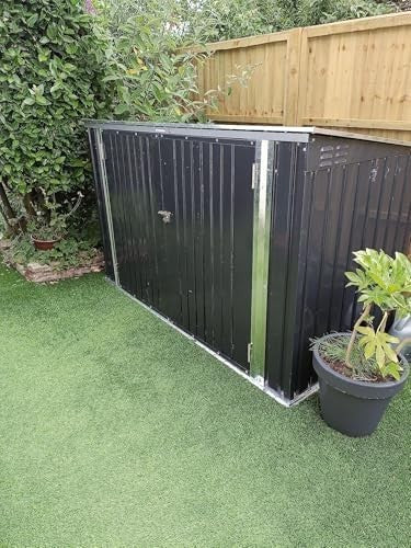 Metal Bike Storage Shed 7x3.5ft Waterproof Outdoor Lockable Tool Shed Black