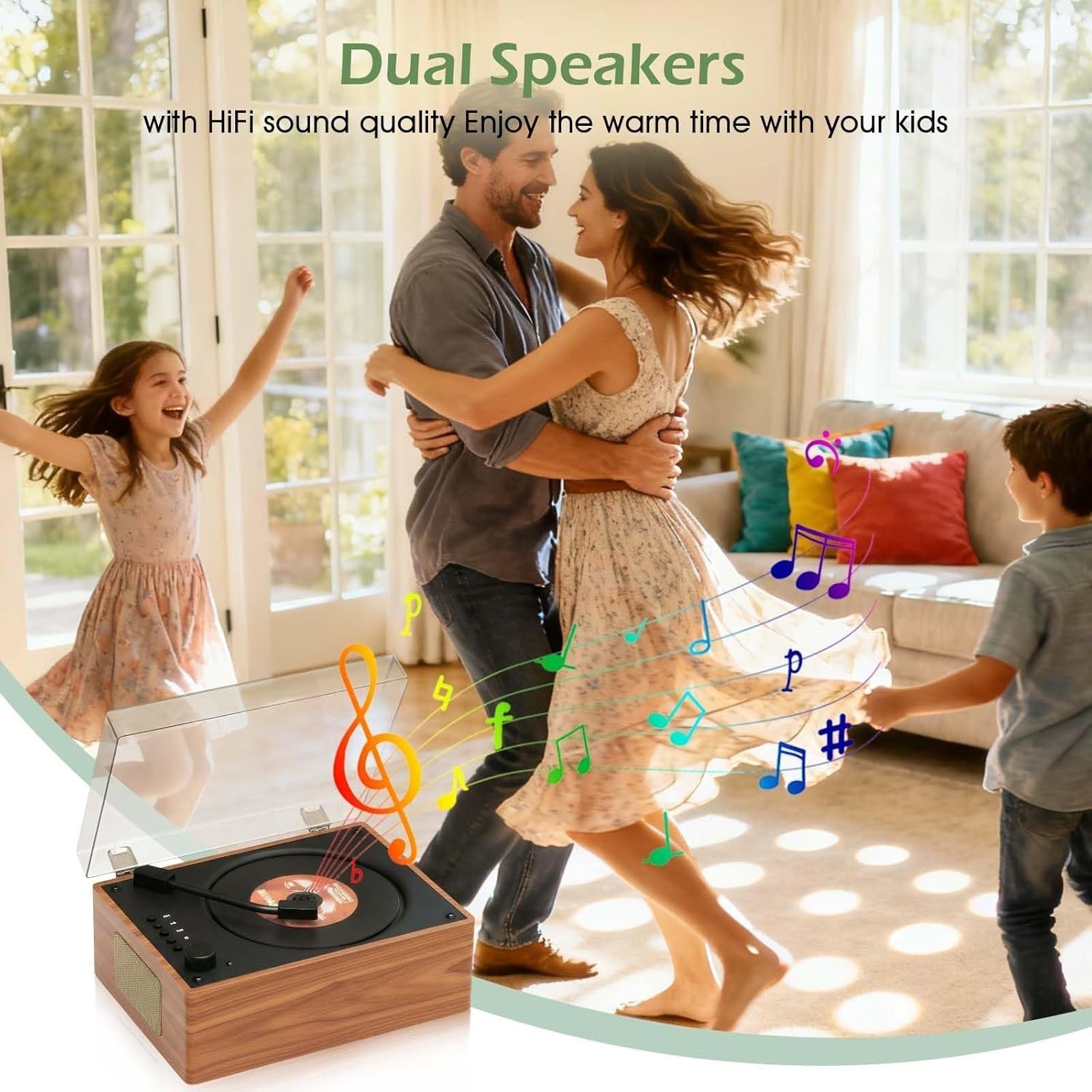 Retro Bluetooth CD Player Desktop Speaker USB Remote Wood Style Brown
