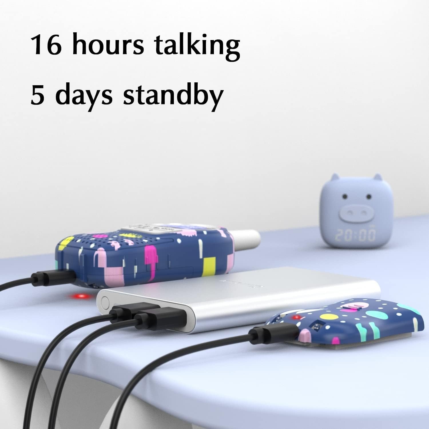 Kids Rechargeable Walkie Talkies 3 Pack Long Range VOX 8 Channel Radio
