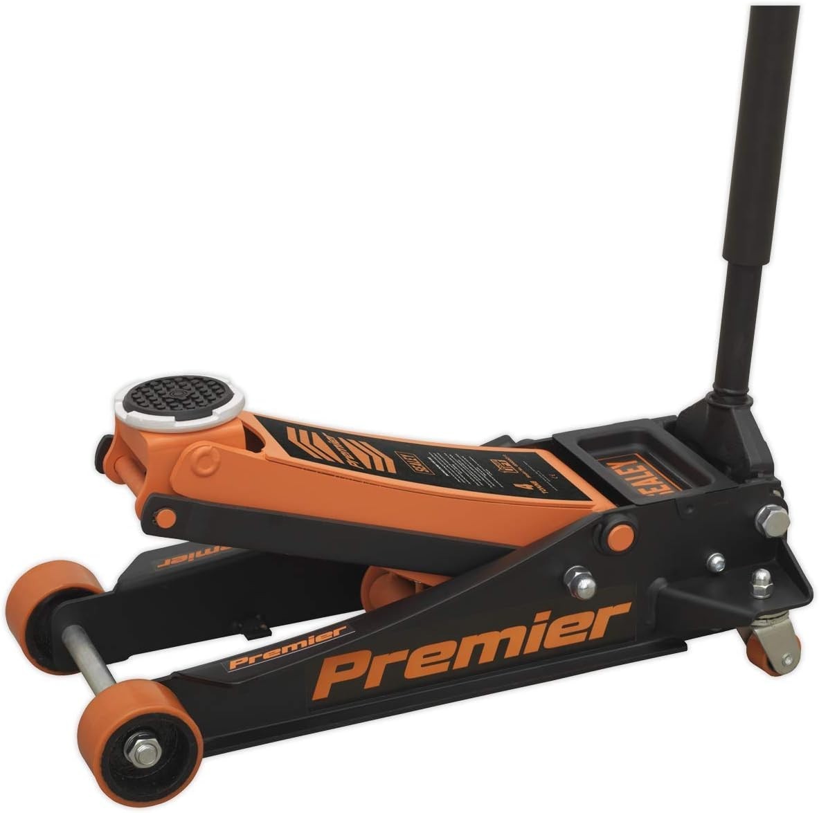 4 Ton Low Profile Hydraulic Trolley Jack 100–533mm Rocket Lift Heavy Duty Orange
