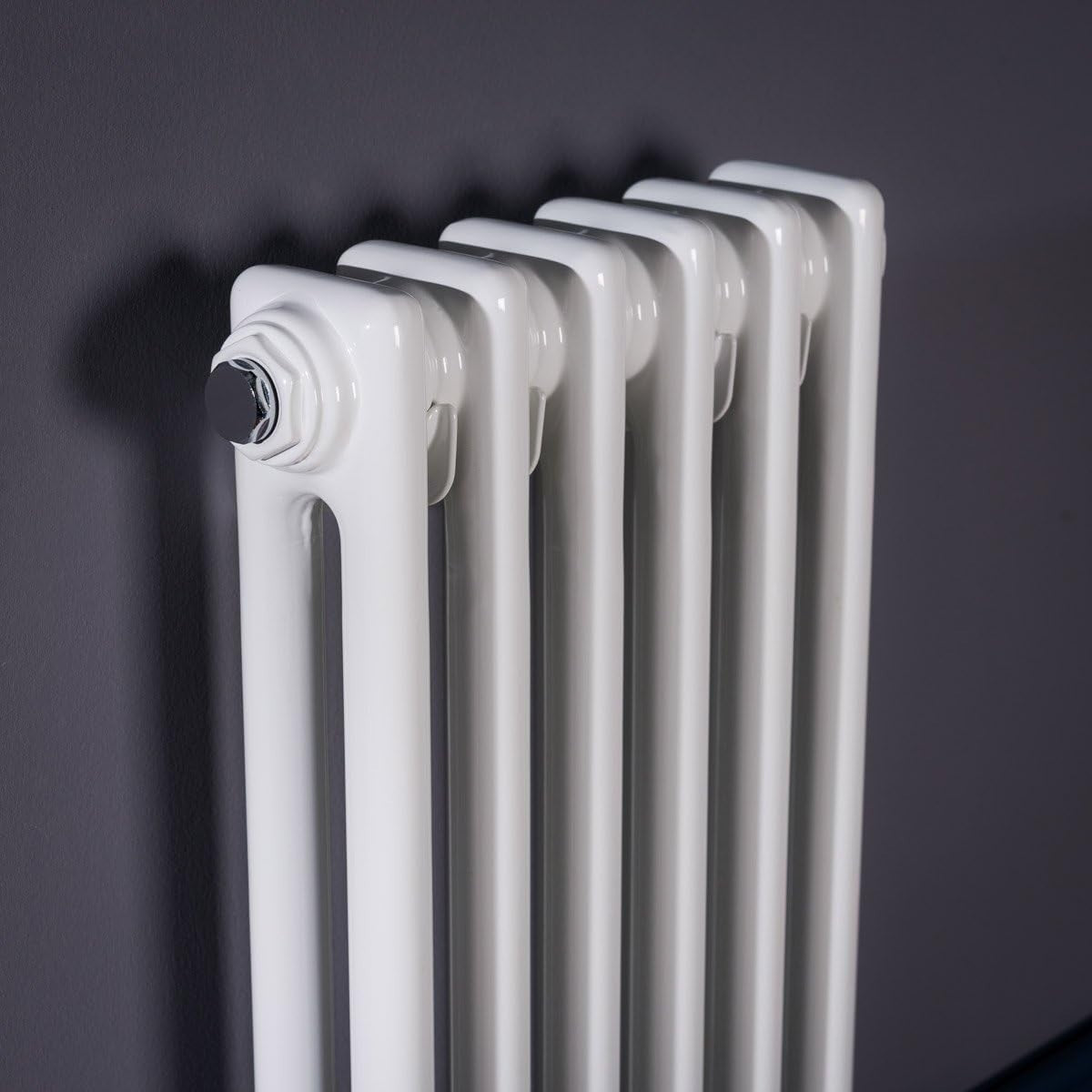 White Double Column Vertical Radiator 1500x290mm Bathroom Kitchen