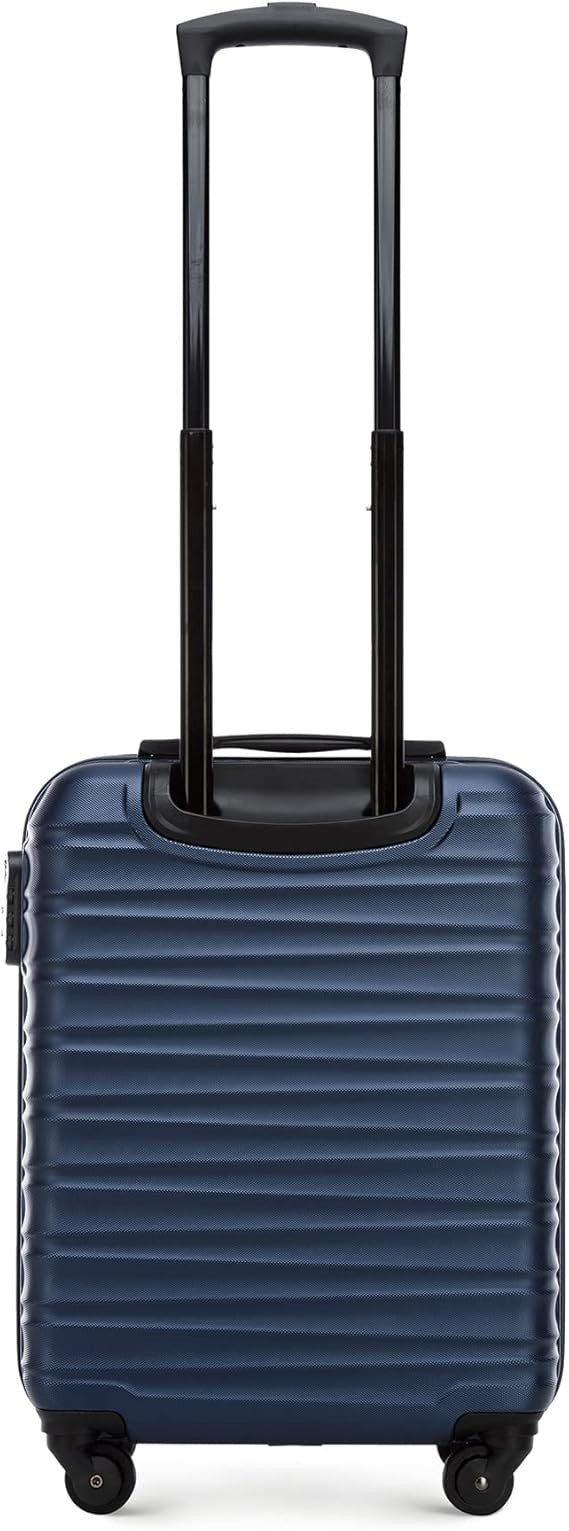 Cabin Suitcase Carry On 4 Wheel Spinner Lightweight Lock 34L Dark Blue
