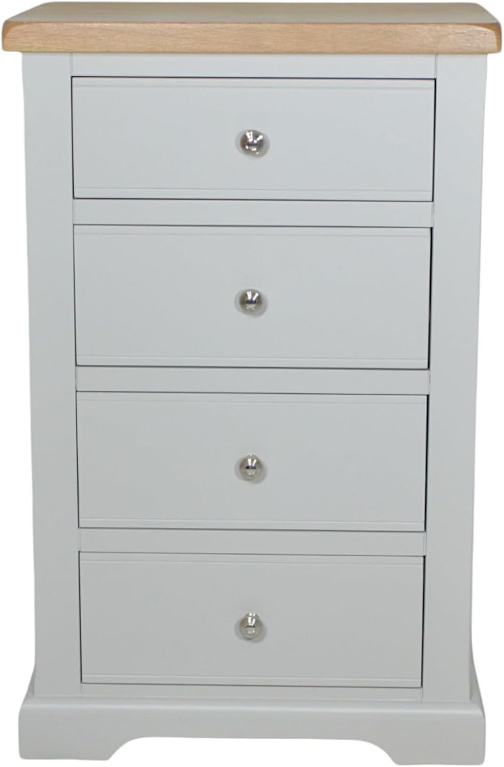 Grey 4 Drawer Chest of Drawers Slim Tallboy Storage Bedroom 95cm