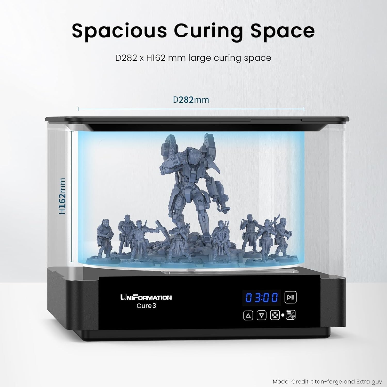 UV Resin Curing Station 360° Turntable Heated Drying Large Curing Box