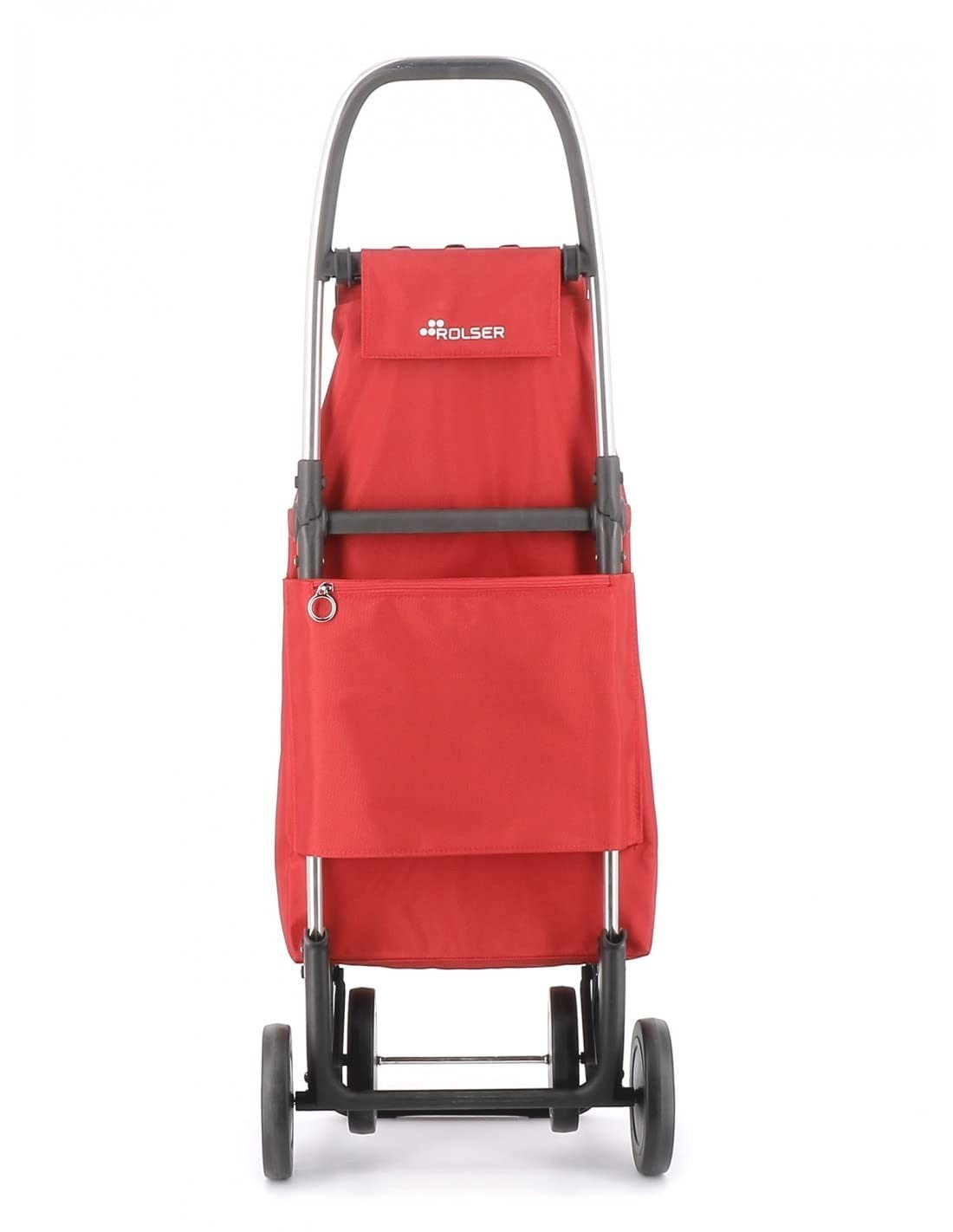 Foldable 4-Wheel Shopping Trolley – Lightweight Aluminium, Red