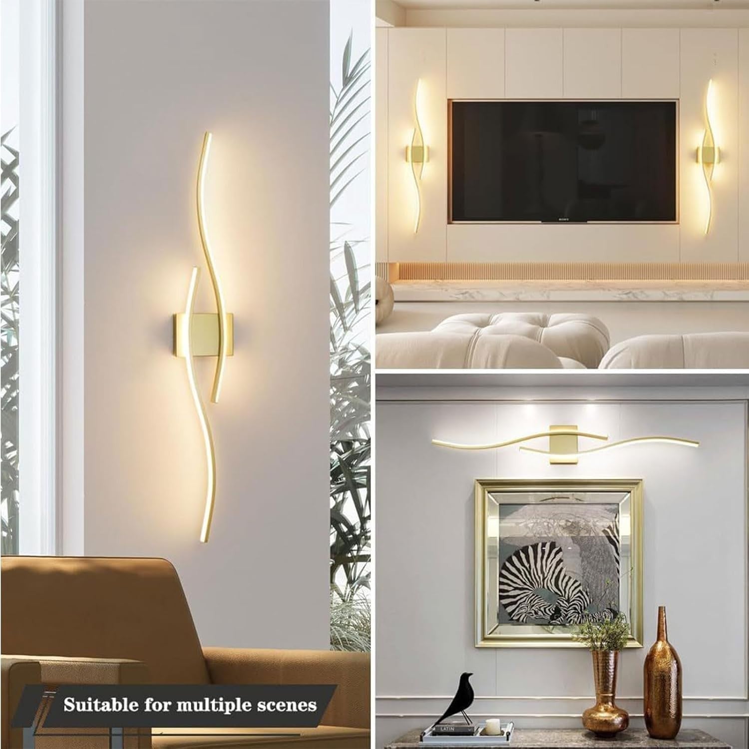 USB Rechargeable Wireless Wall Lights Battery Operated Remote Dimmable Set