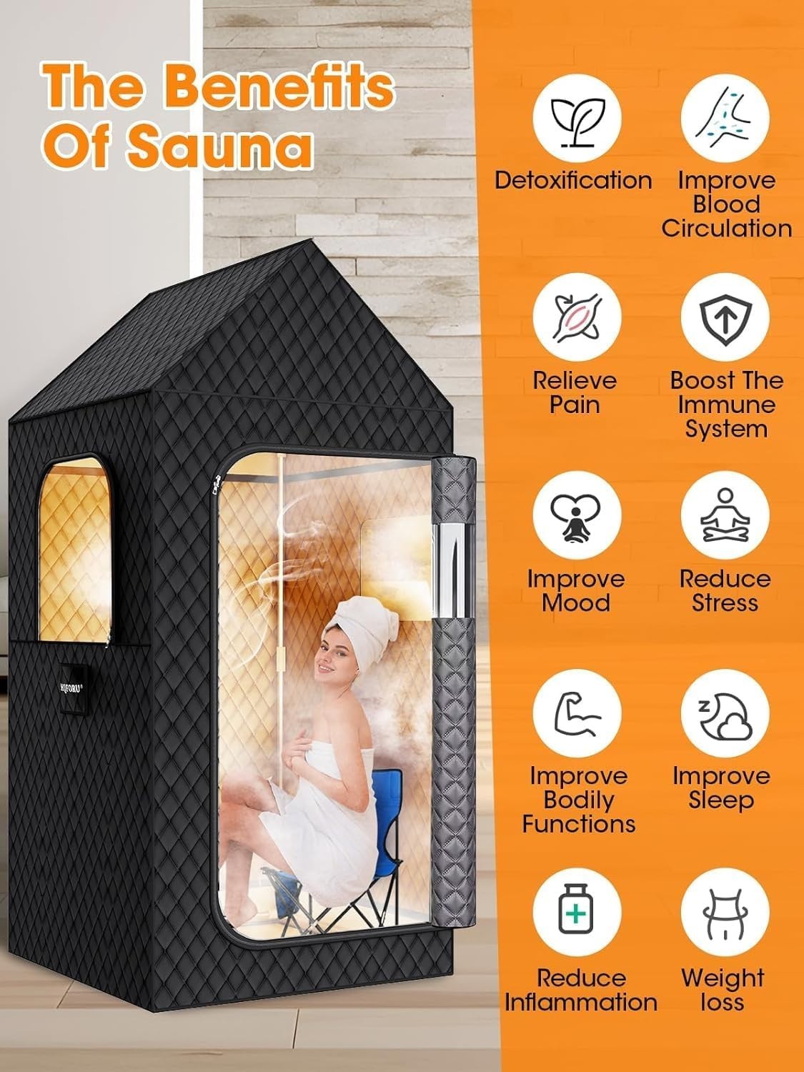 XL Portable Steam Sauna Tent – 195×90×90cm Home Spa with 3L 1200W Steamer