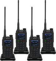 Dual Band Walkie Talkies 4 Pack Long Range 2000mAh Type-C Group Call