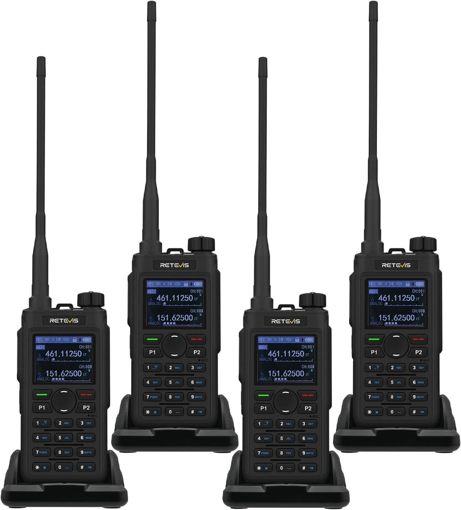 Dual Band Walkie Talkies 4 Pack Long Range 2000mAh Type-C Group Call