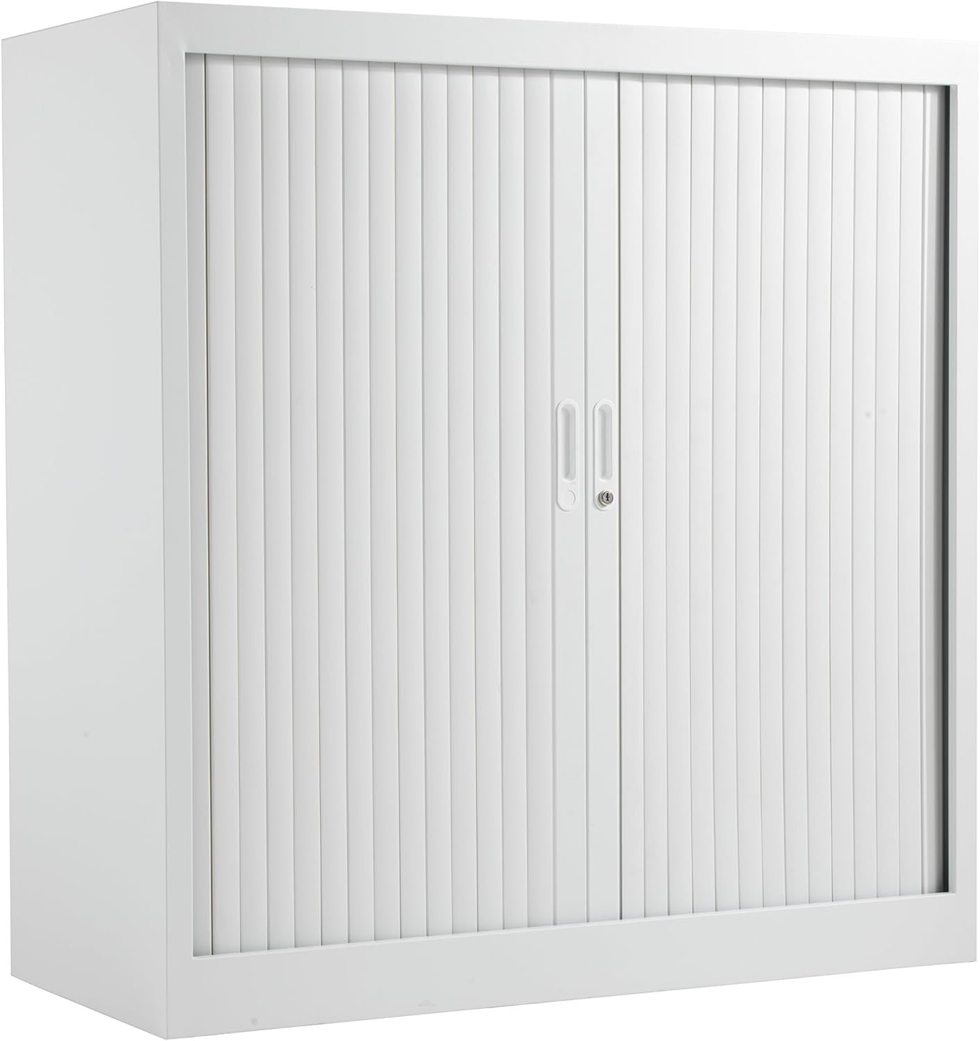 White Metal Lockable Storage Cabinet Office Cupboard with Adjustable Shelves