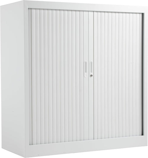 White Metal Lockable Storage Cabinet Office Cupboard with Adjustable Shelves