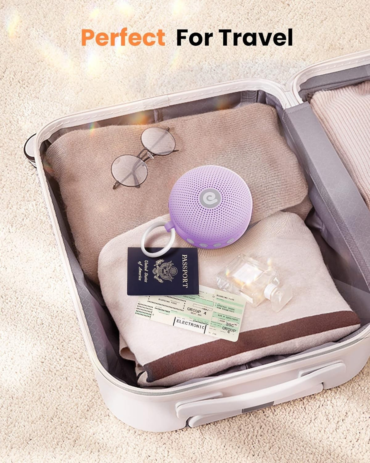 Purple Noise Machine Baby Portable Sleep Sound 21 Soothing Sounds Battery