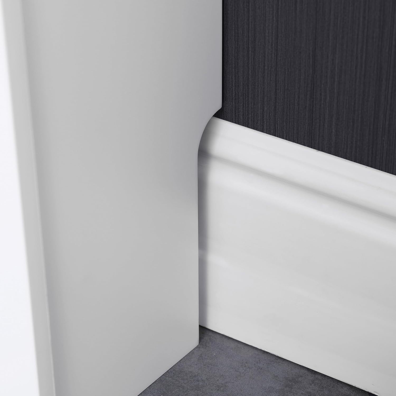 Extra Large White Radiator Cover MDF Cabinet | Modern Vertical Slat Heater Guard