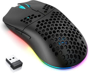 RGB Wireless Gaming Mouse 3600 DPI Lightweight Honeycomb Black