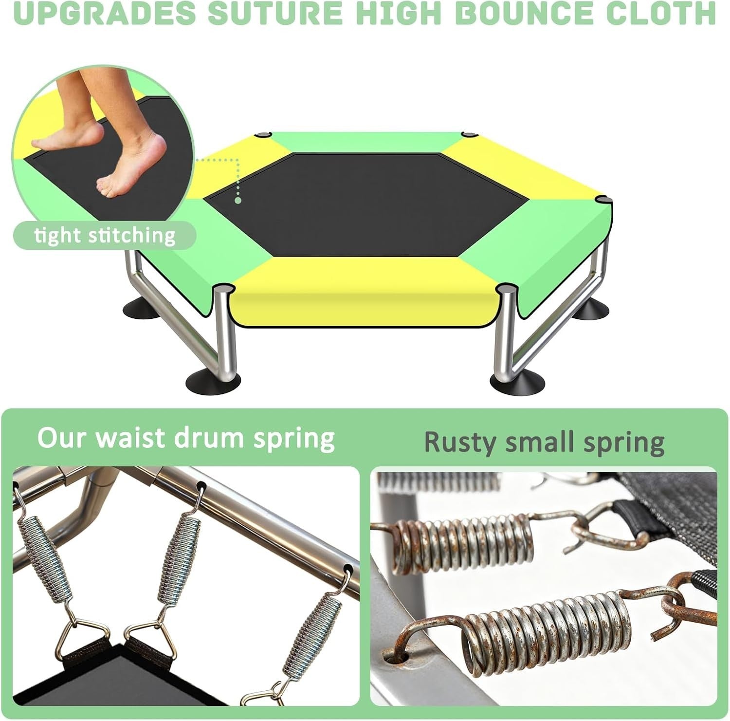Kids Indoor Outdoor Rebounder Trampoline with Safety Net 60in Ages 3–8