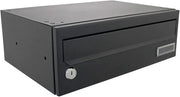 Lockable Steel Wall Post Box Black Secure Mailbox for Flats & Offices