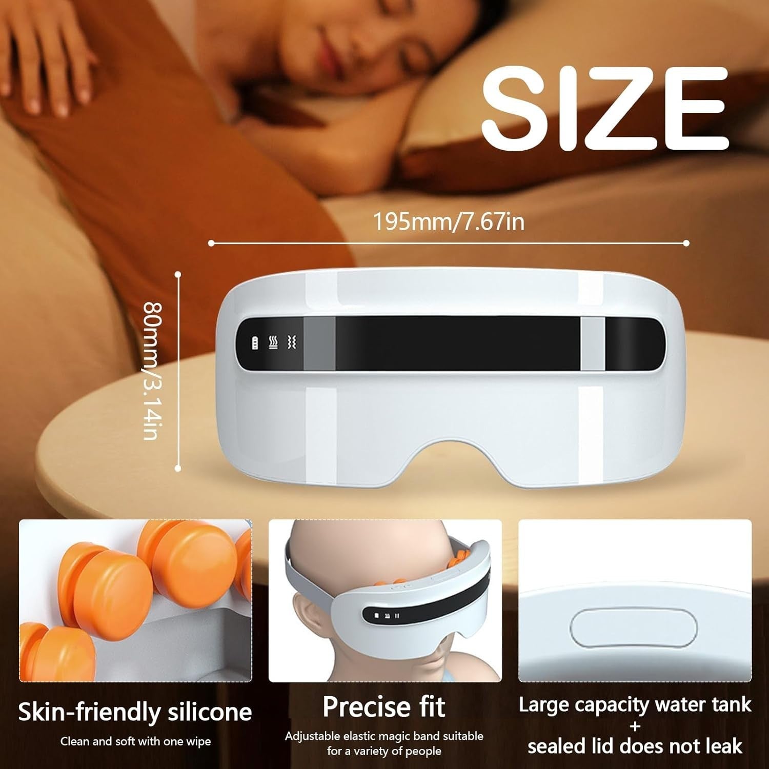Heated Eye Massager Nano Steam Hot Compress Rechargeable Fatigue Relief