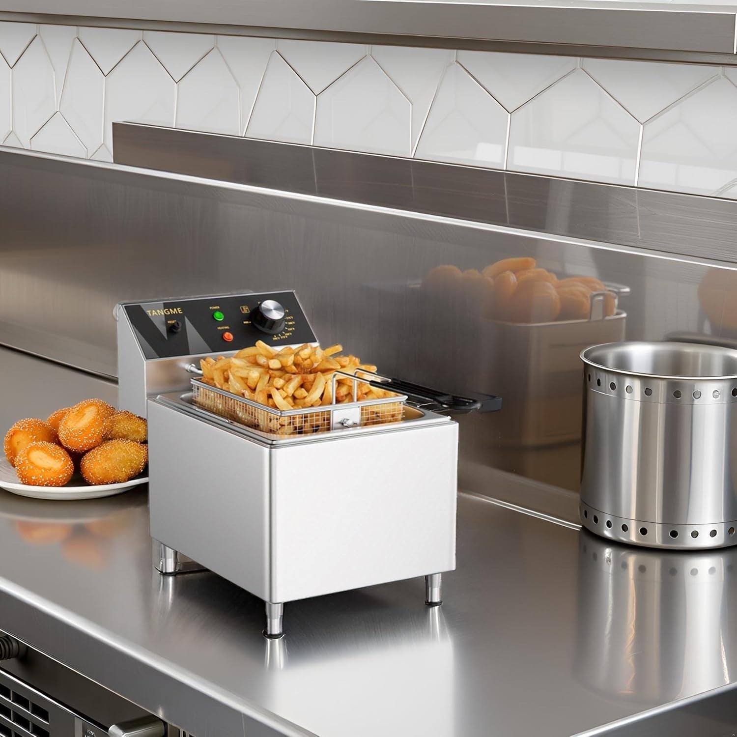 12L Commercial Electric Deep Fryer 3100W Stainless Steel Countertop