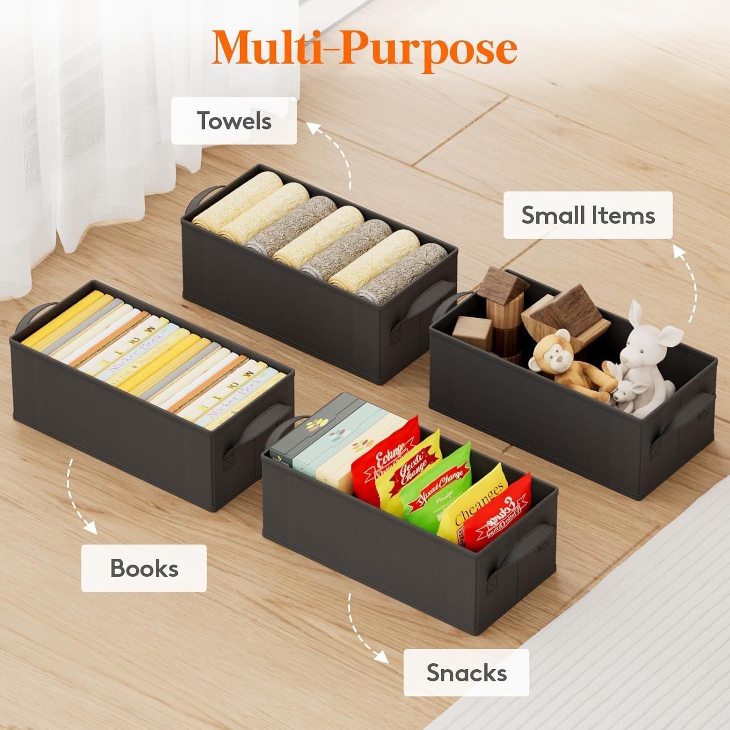 6 Pack DVD Storage Boxes Stackable Lid Organizer Holds 150 DVDs Black