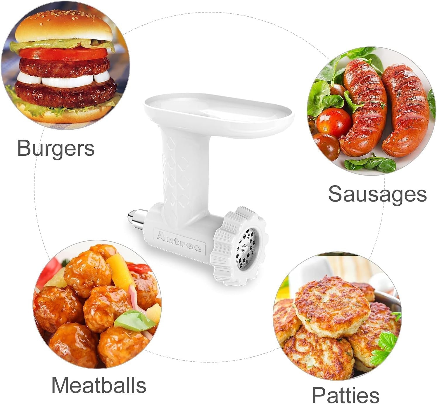 Food Grinder Attachment for Stand Mixer Sausage Maker 2 Tubes