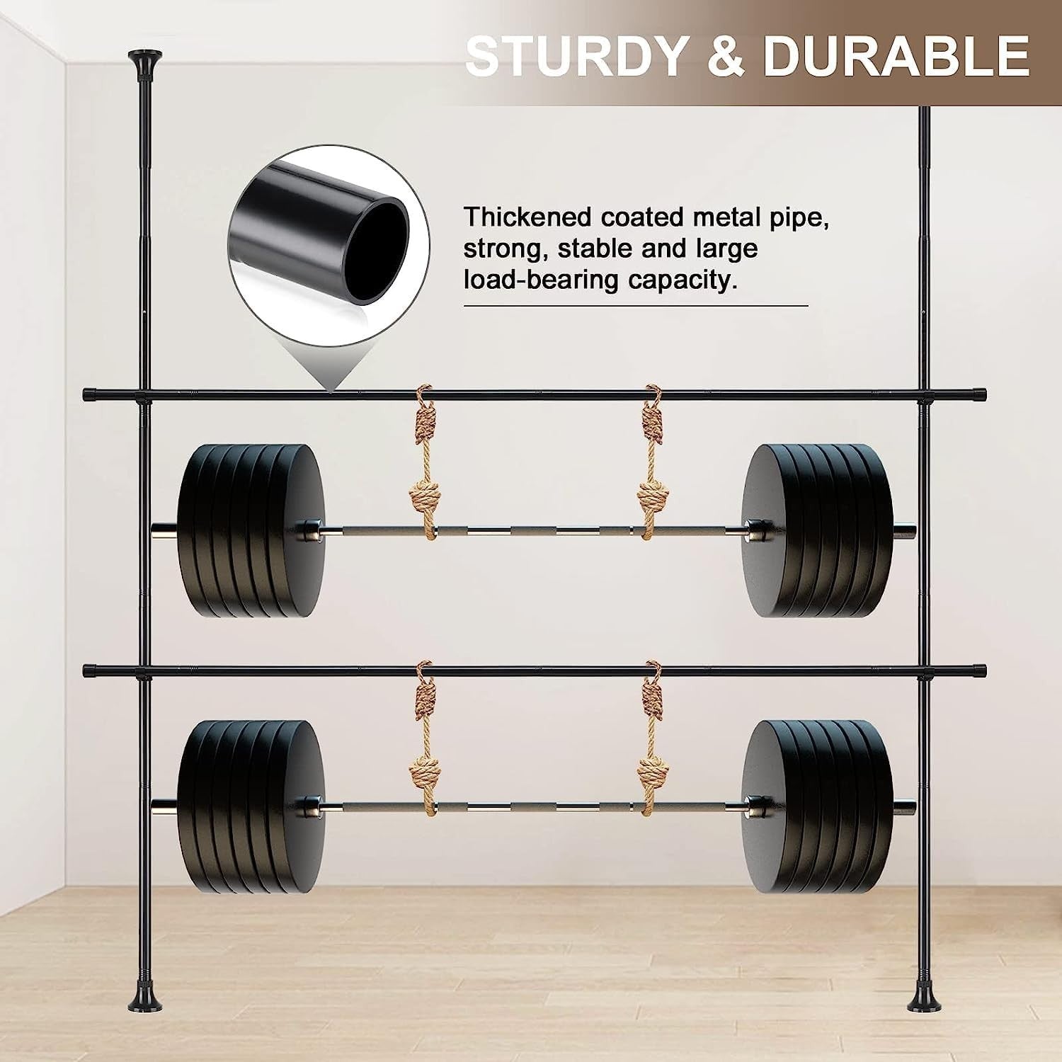 2-Tier Adjustable Clothes Rack Heavy Duty Free Standing Black