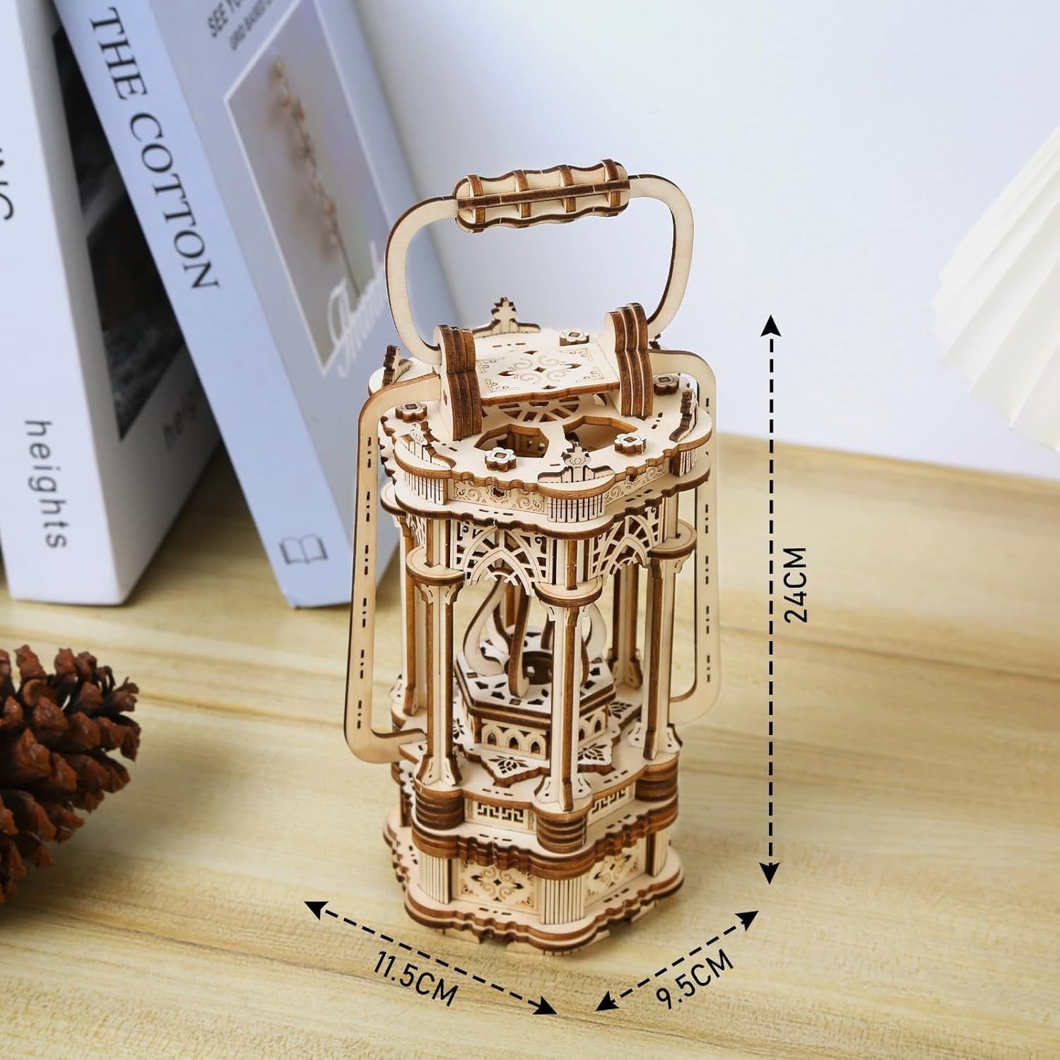 3D Wooden Lantern Puzzle Kit DIY – Mechanical Build Gift for Adults