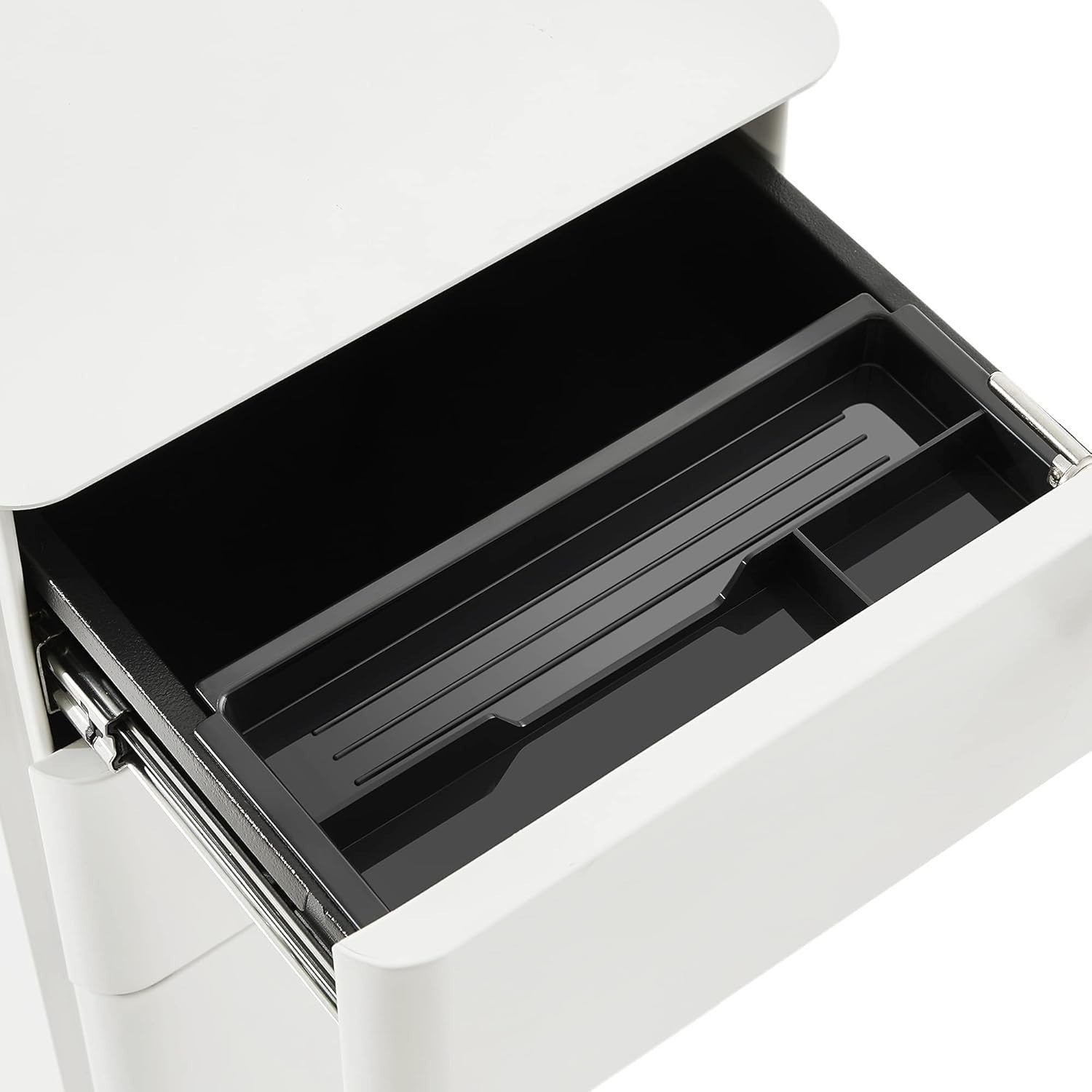 Mobile Lockable File Cabinet on Wheels with 3 Drawers & Secure Lock