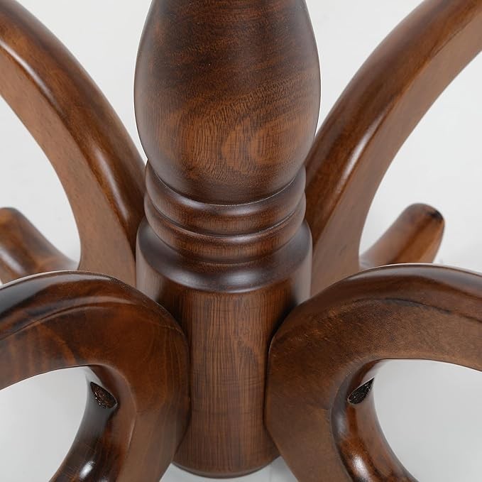 Solid Ash Wood Coat Rack 200cm Tree Stand with 8 Hooks Vintage Brown