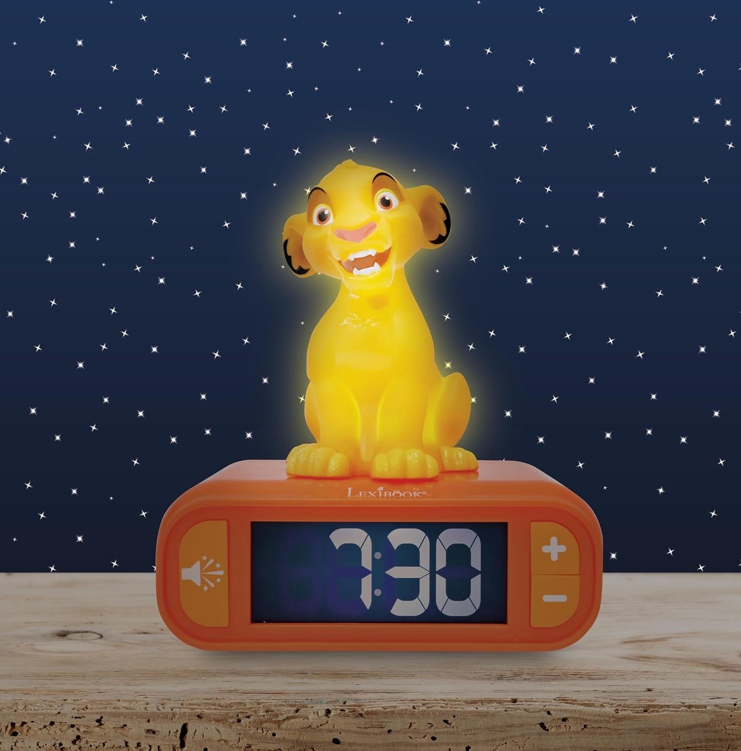 Kids Lion Alarm Clock Night Light Snooze Easy Read Bedside