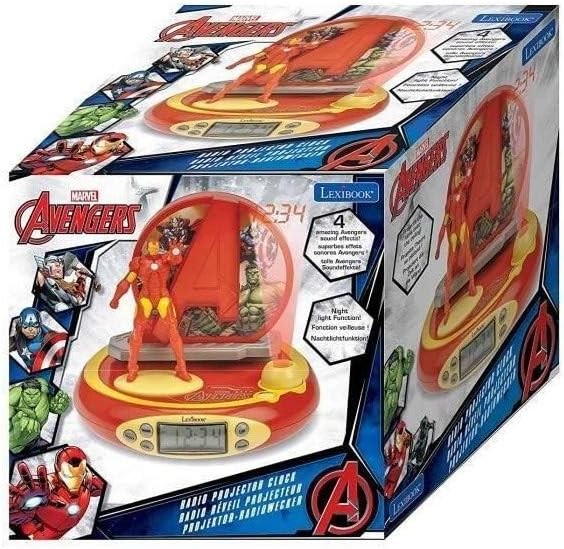 Kids Projector Alarm Clock Red Night Light Ceiling Time Display Sound Effects