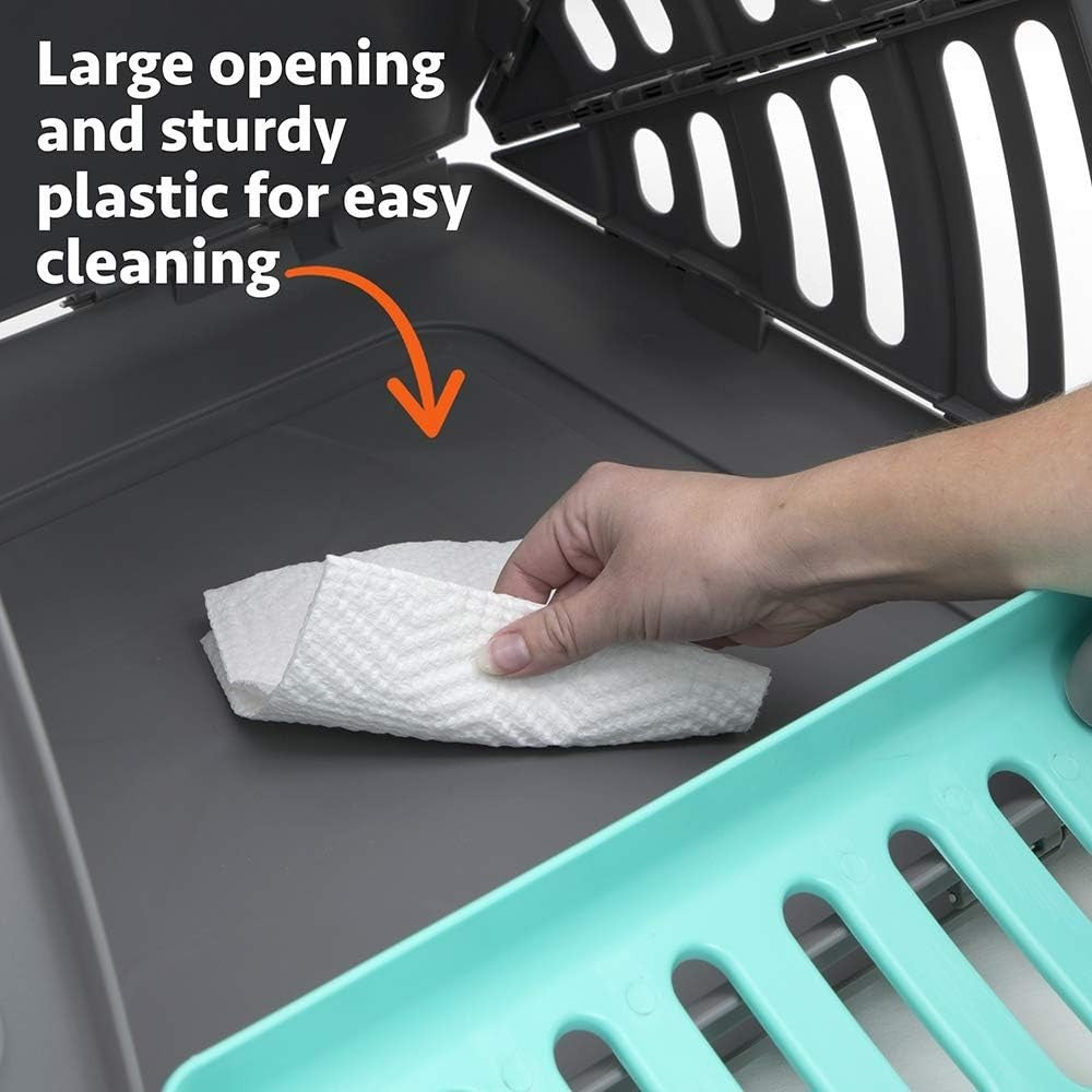 XL Foldable Cat Carrier 63x51x48cm Collapsible Plastic Travel Crate 35lb Pet