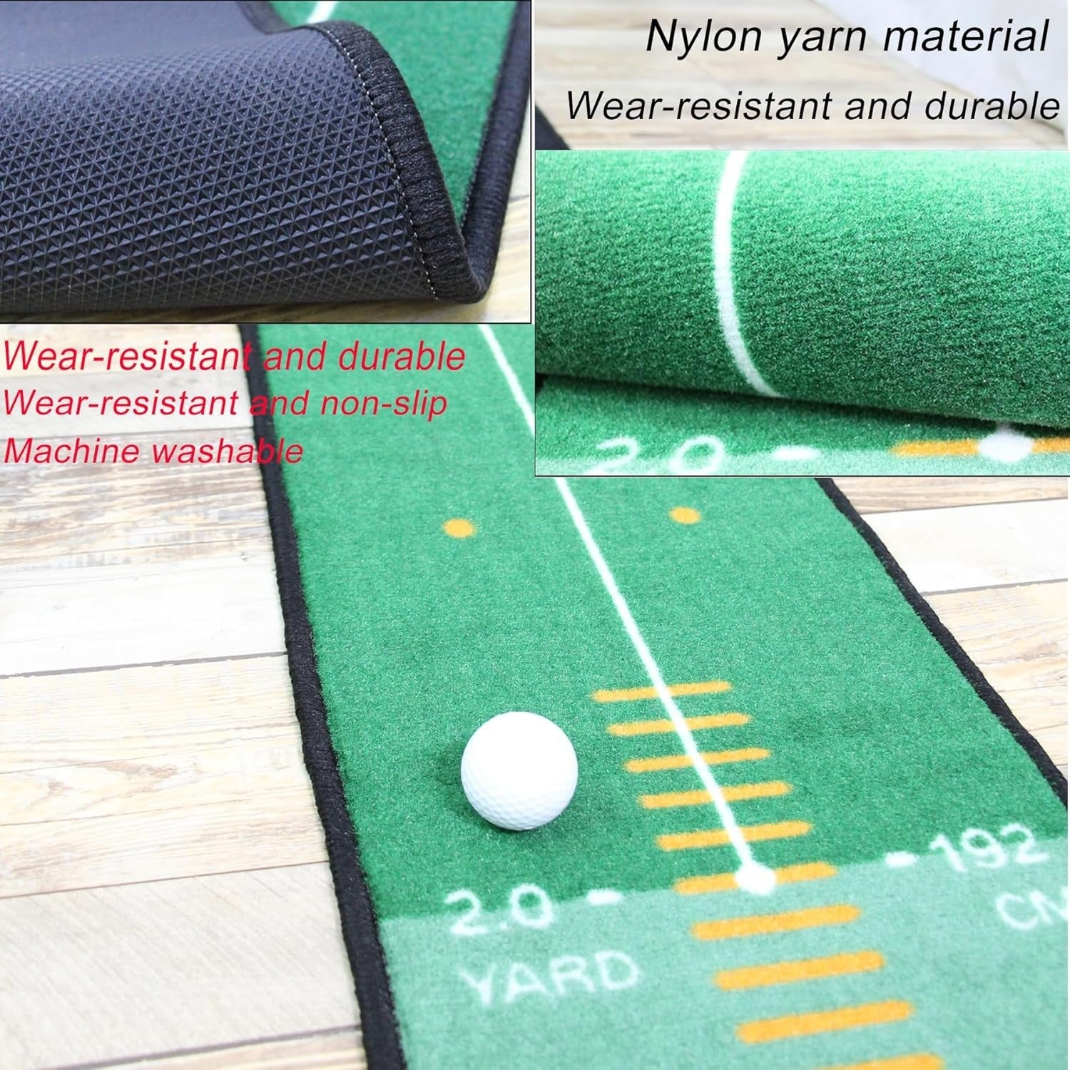 Golf Putting Practice Mat Indoor Outdoor Slim Training Green Distance Control