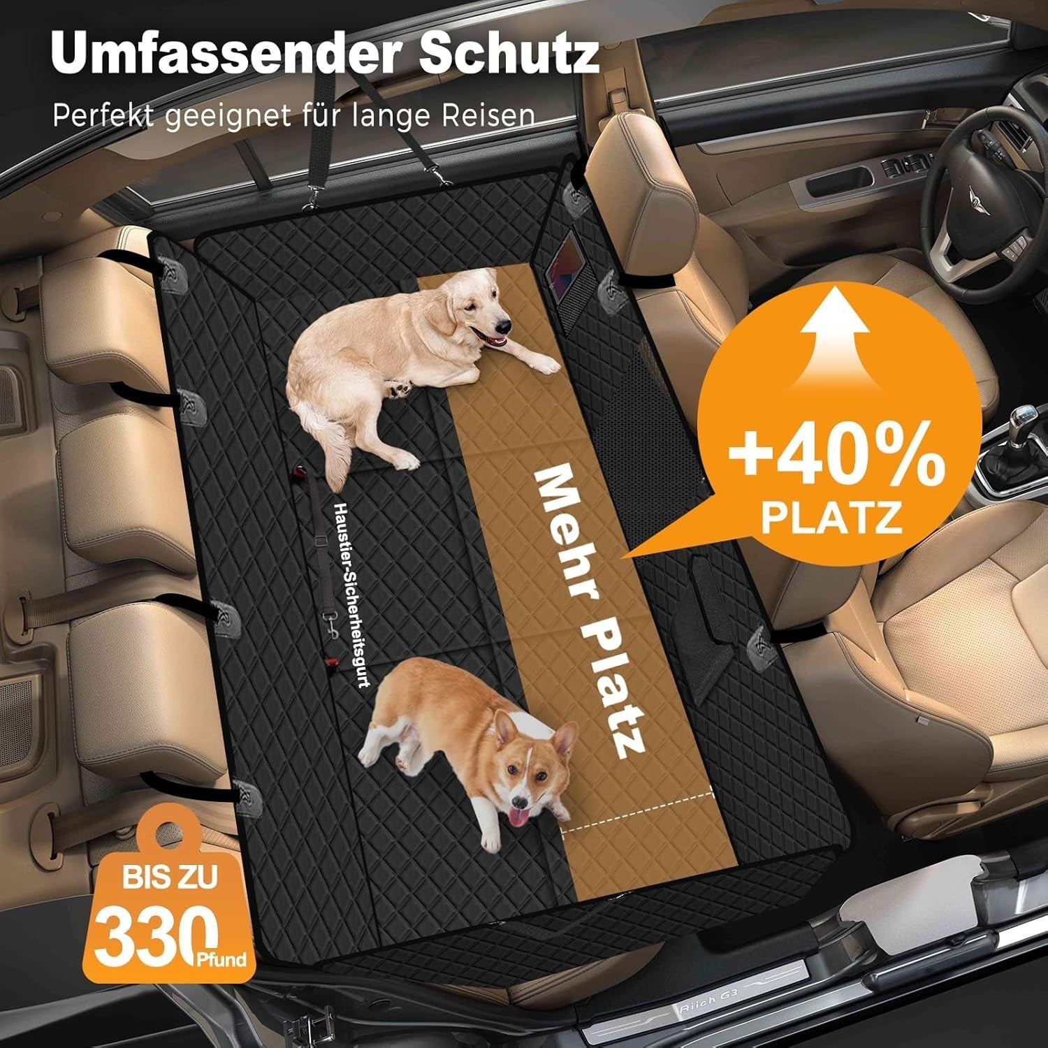 Hard Base Dog Car Seat Extender Waterproof Rear Hammock SUV Truck