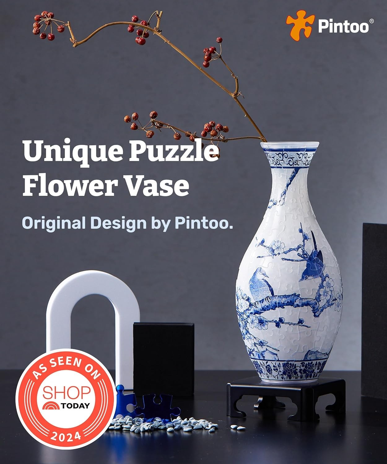 3D Puzzle Flower Vase 160 Piece Decorative Floral Home Decor