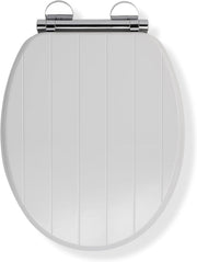Portland White Wooden Toilet Seat Oval Soft Close Quick Release Antibacterial