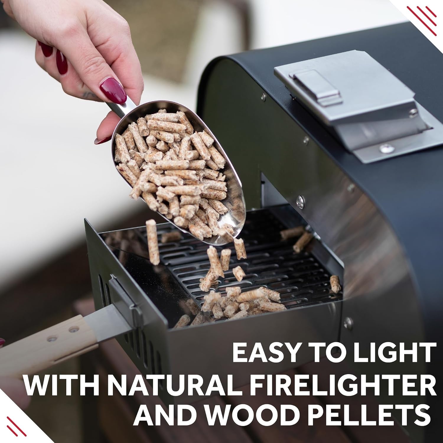 12" Outdoor Wood Fired Pizza Oven Black Stainless Steel Portable BBQ Smoker