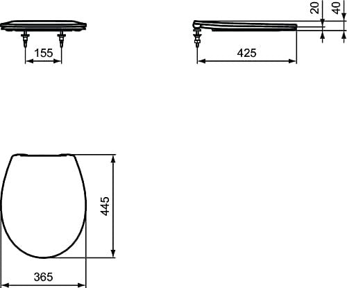 Universal Soft Close Toilet Seat White with Lid Slow-Close Bathroom WC