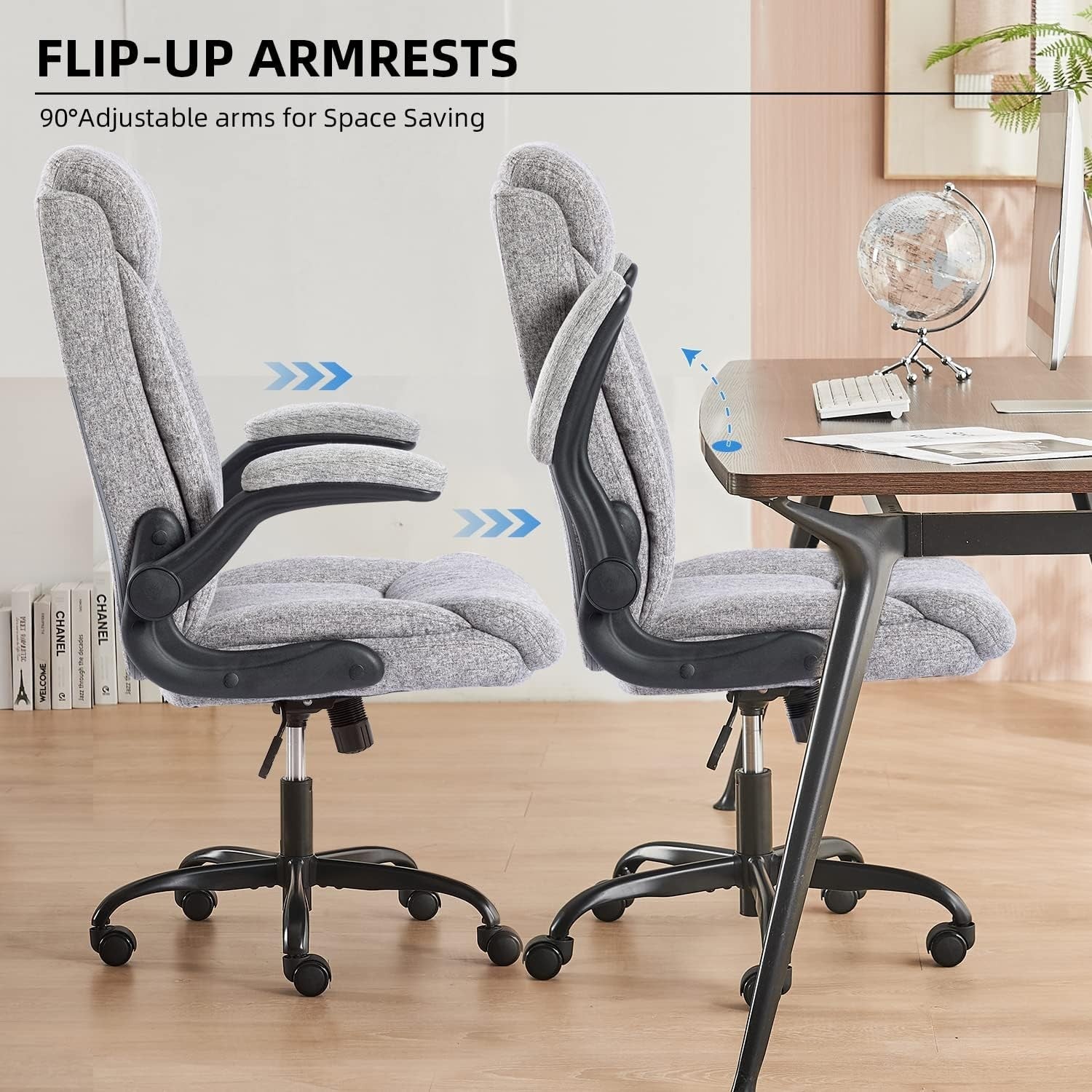 Luxury Ergonomic Office Chair Executive Swivel Desk Chair High Back Padded Arms