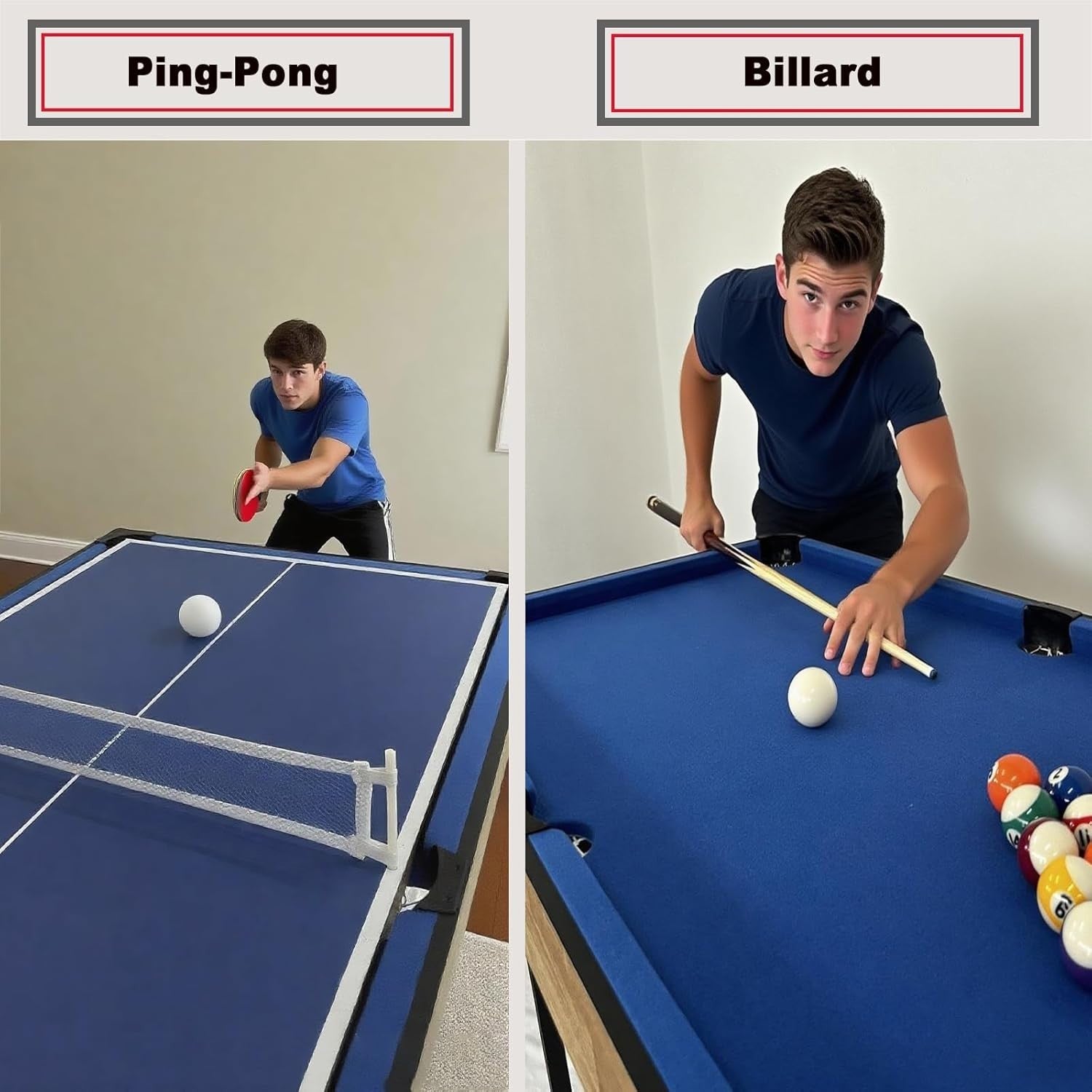 4FT 6 in 1 Multi Game Table Folding Pool Hockey Tennis Bowling Set