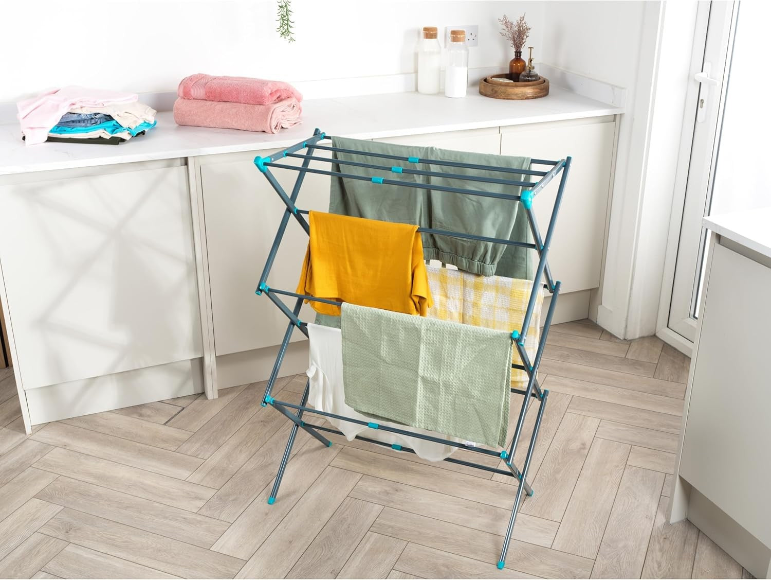 Expandable Clothes Airer 3 Tier Folding Drying Rack Indoor Space Saving
