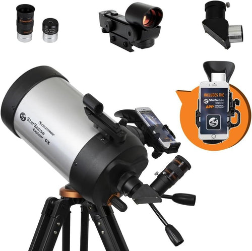 5” Schmidt-Cassegrain Telescope with Smartphone App, Eyepieces & Mount, Silver