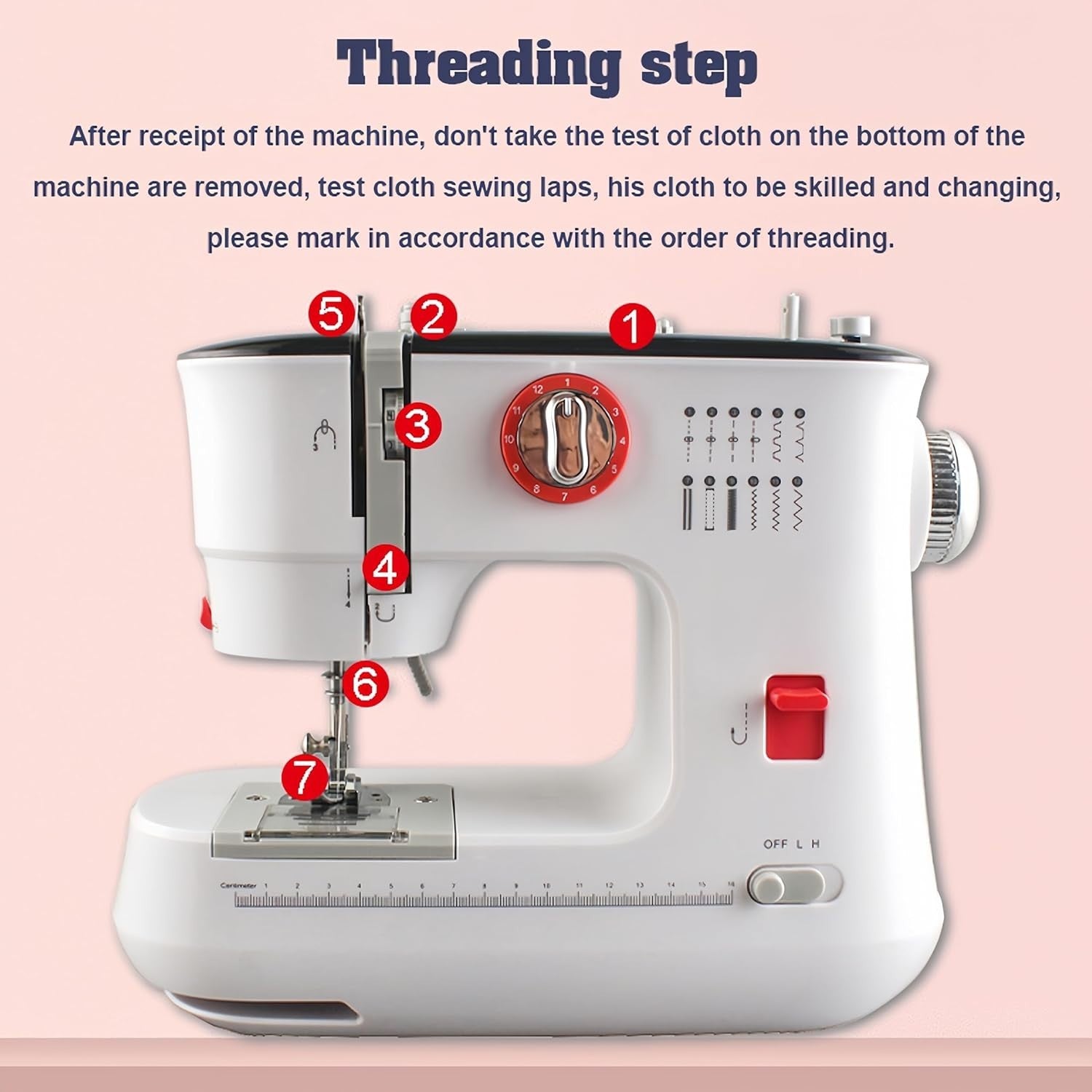 12 Stitch Portable Sewing Machine Dual Thread LED Foot Pedal Compact