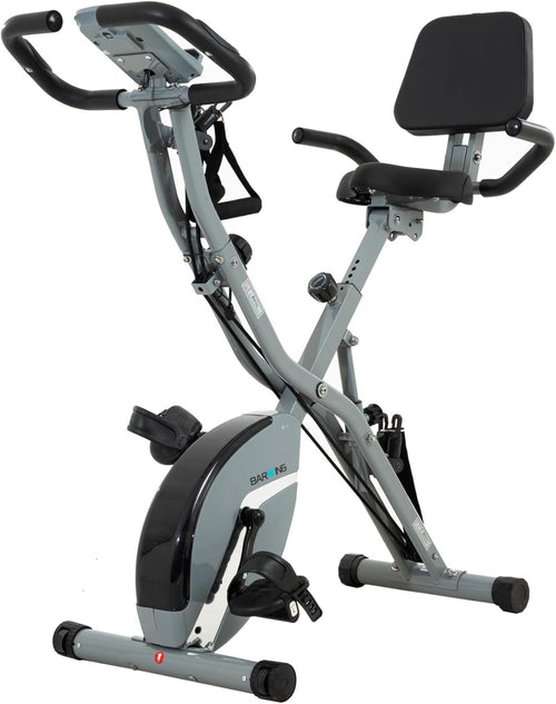 Foldable Magnetic Exercise Bike w/ Backrest, LCD Monitor & 330lb Capacity