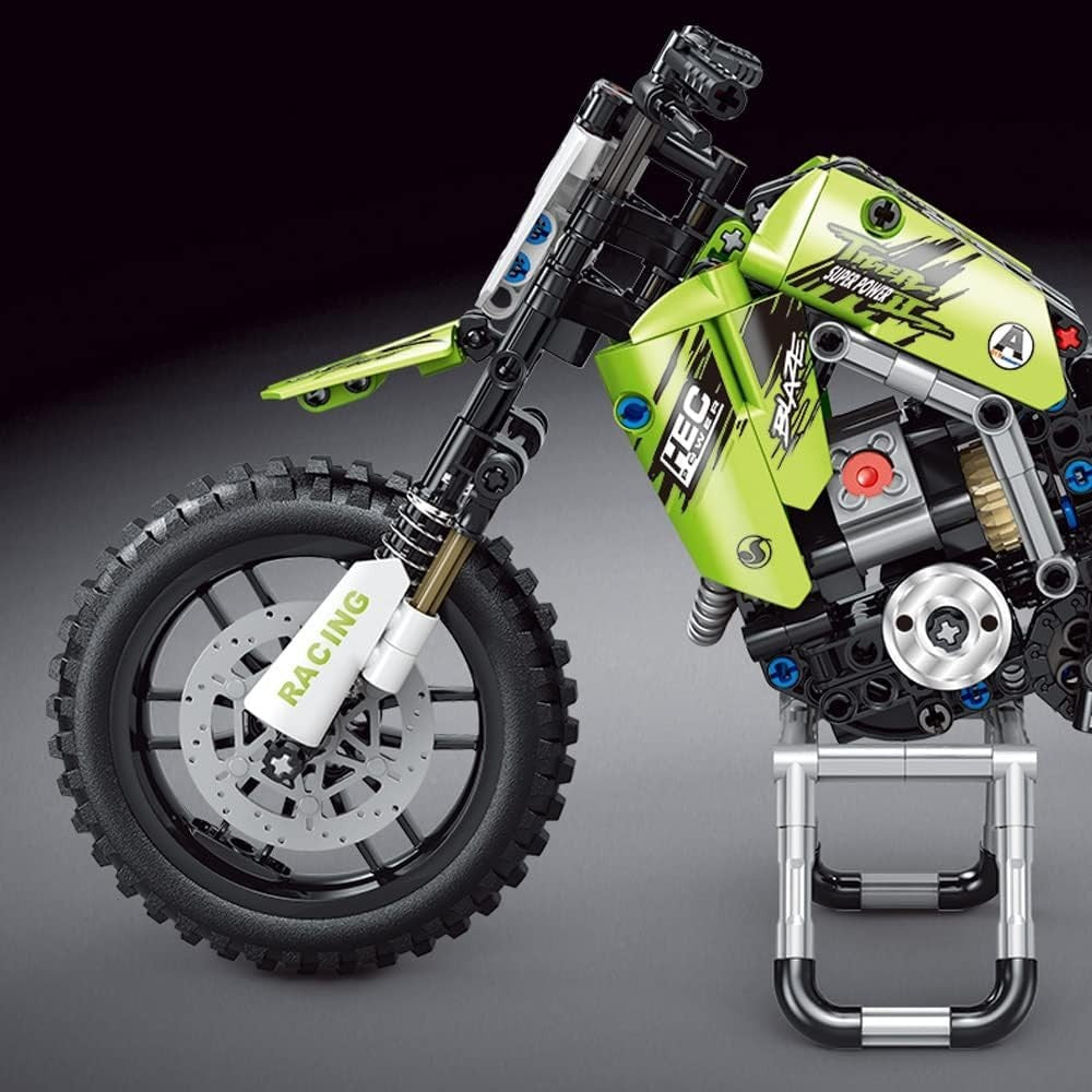 476PCS Dirt Bike Building Kit | Realistic Motorcycle Model | STEM Gift for Kids