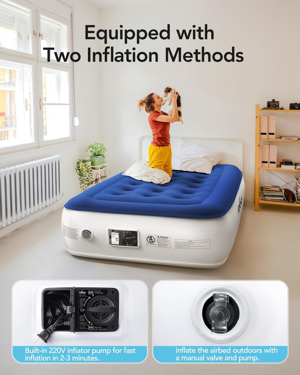 Luxury Single Air Bed 33cm High Built-In Electric Pump Inflatable Mattress