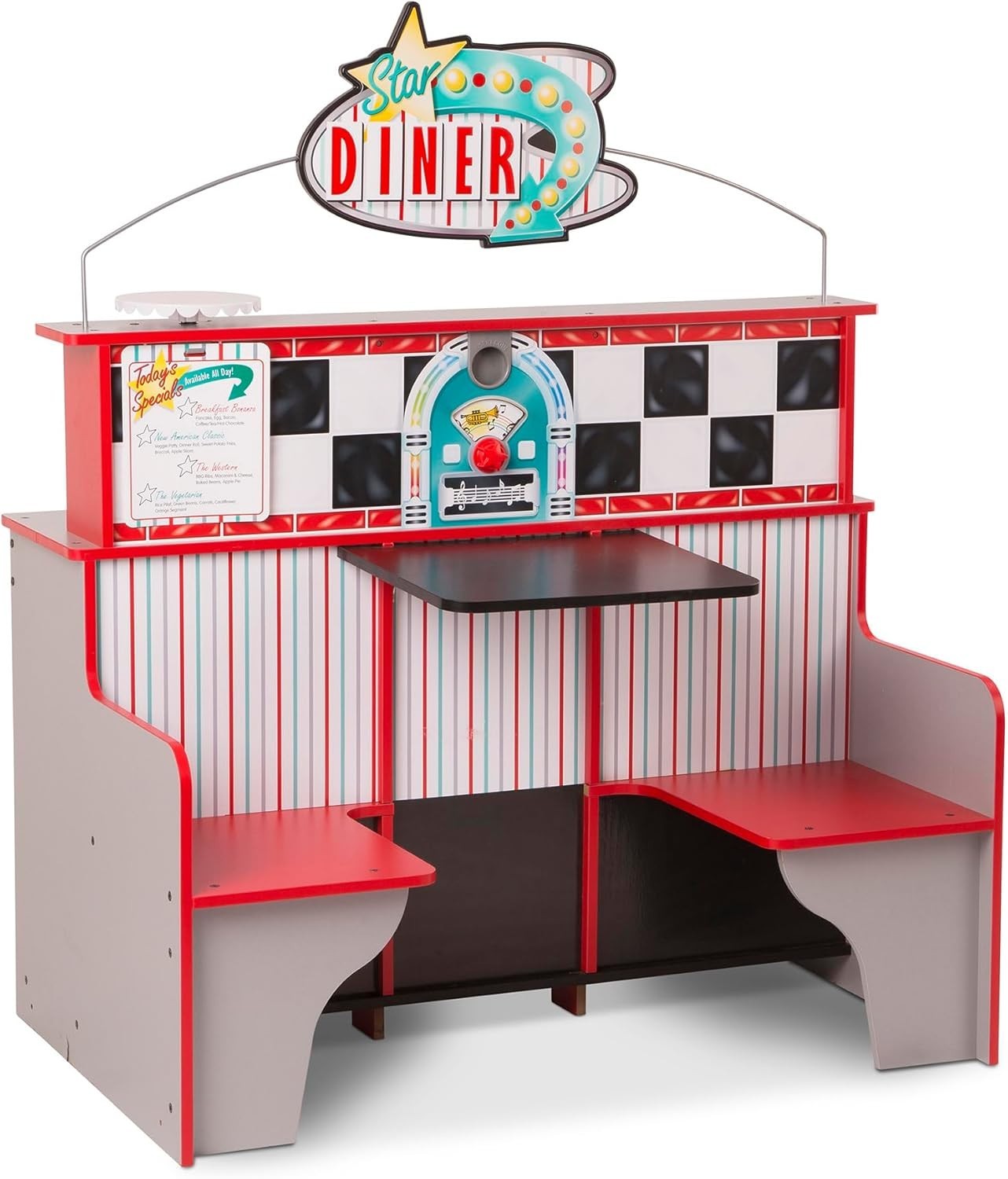 Wooden Kids Diner Restaurant Playset Café Kitchen Role Play Toy